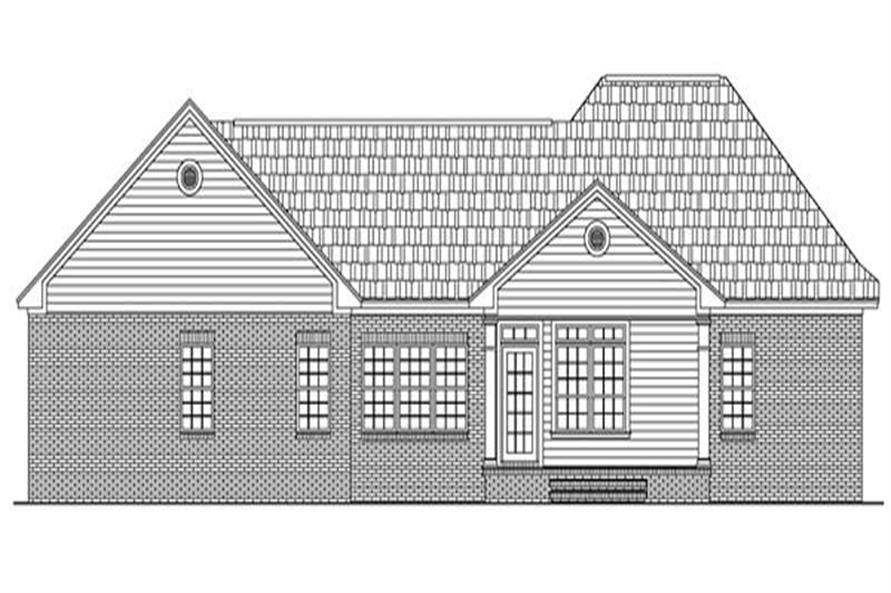 Home Plan Rear Elevation of this 3-Bedroom,1801 Sq Ft Plan -141-1214