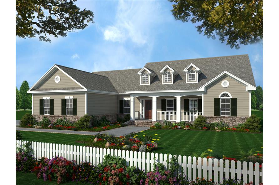 3-Bedroom, 2019 Sq Ft Country Home Plan - 141-1215 - Main Exterior