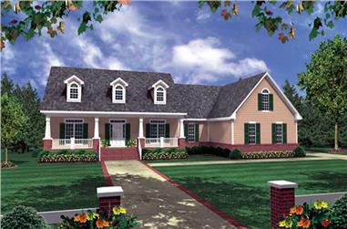 3-Bedroom, 2008 Sq Ft Country House Plan - 141-1217 - Front Exterior