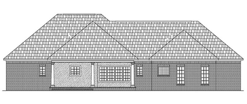 Home Plan Rear Elevation of this 3-Bedroom,1896 Sq Ft Plan -141-1232
