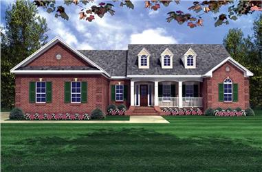 4-Bedroom, 2000 Sq Ft Country House Plan - 141-1233 - Front Exterior