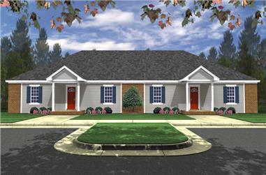 3-Bedroom, 2340 Sq Ft Multi-Unit House Plan - 141-1254 - Front Exterior