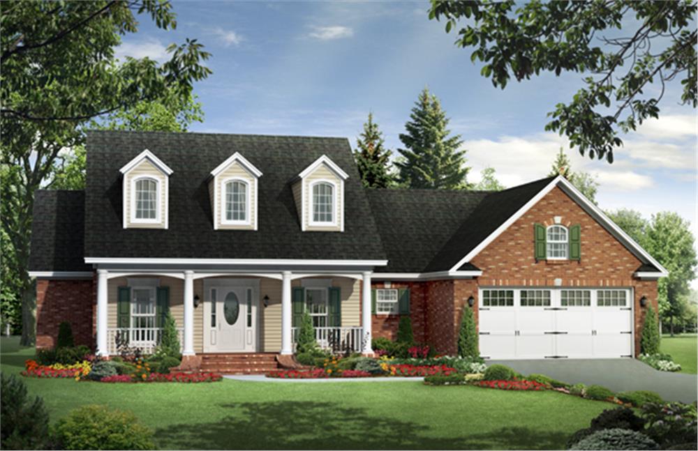 Front elevation of Country home (ThePlanCollection: House Plan #141-1260)