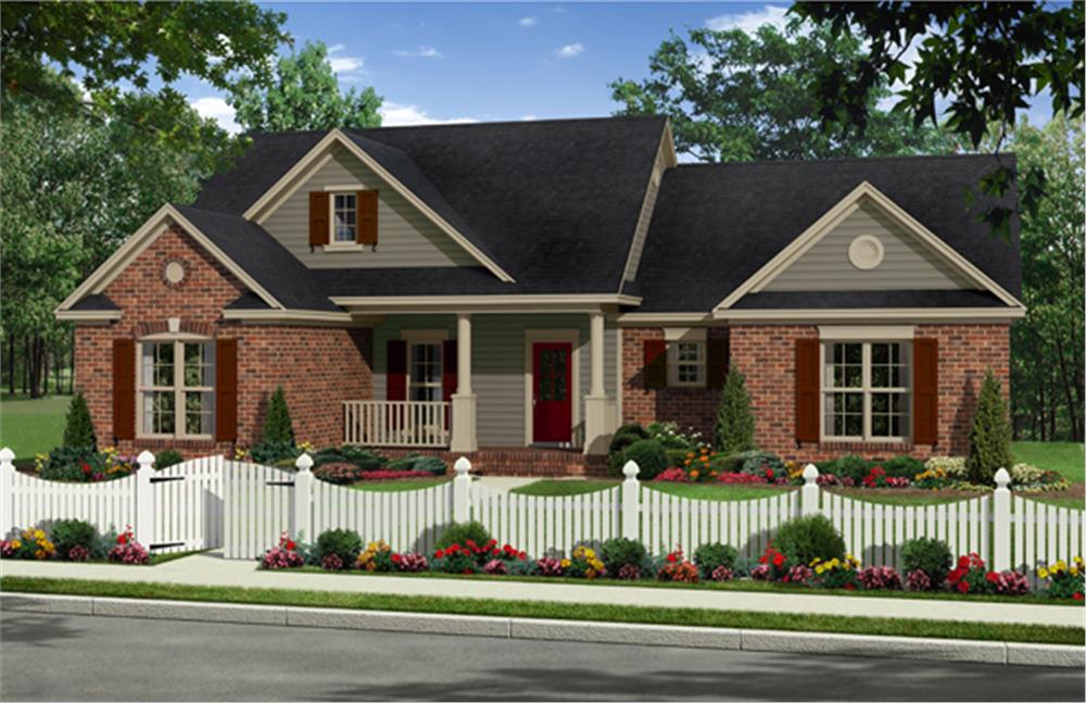 Front elevation of Traditional home (ThePlanCollection: House Plan #141-1261)