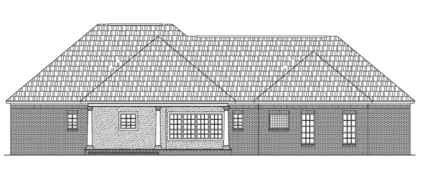 Home Plan Rear Elevation of this 3-Bedroom,1896 Sq Ft Plan -141-1268