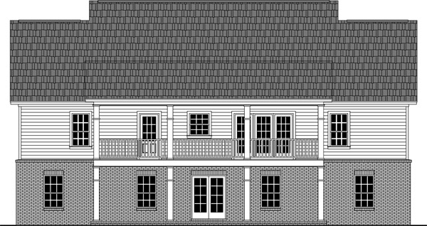 Home Plan Rear Elevation with Walk-out Basement Option of this 3-Bedroom,1951 Sq Ft Plan -141-1270