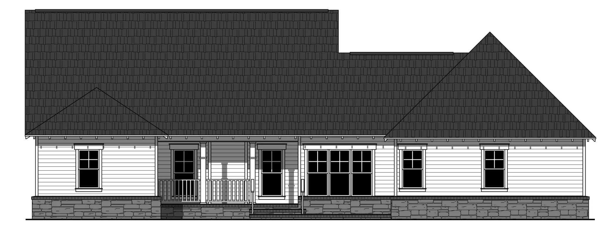 Home Plan Rear Elevation of this 4-Bedroom,2199 Sq Ft Plan -141-1276