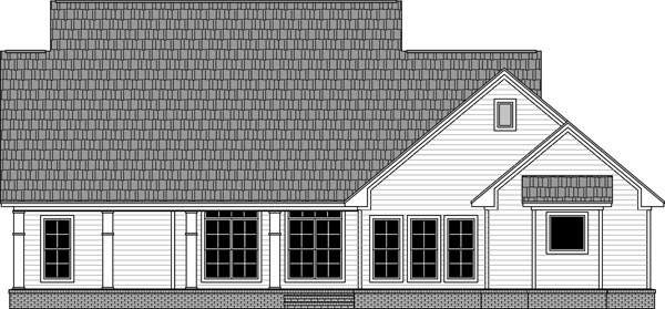 Home Plan Rear Elevation of this 3-Bedroom,2164 Sq Ft Plan -141-1293