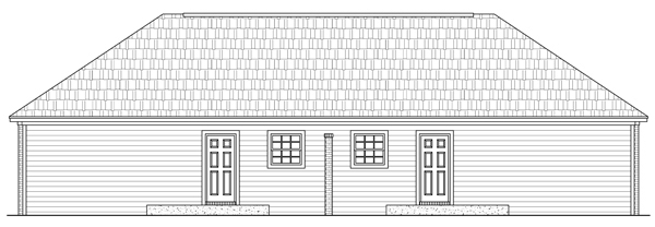 Home Plan Rear Elevation of this 2-Bedroom,1402 Sq Ft Plan -141-1295