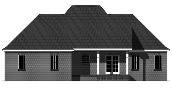 Home Plan Rear Elevation of this 3-Bedroom,1657 Sq Ft Plan -141-1296
