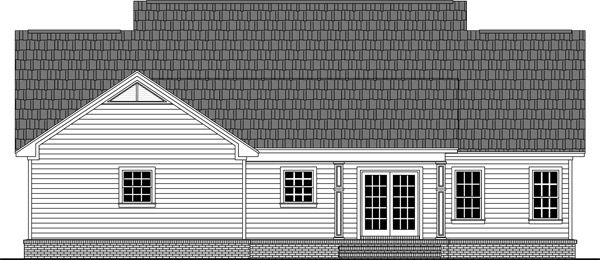 Home Plan Rear Elevation of this 3-Bedroom,1653 Sq Ft Plan -141-1304