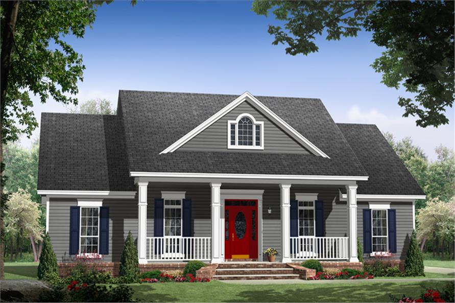 3-Bedroom, 1653 Sq Ft Country Home Plan - 141-1304 - Main Exterior