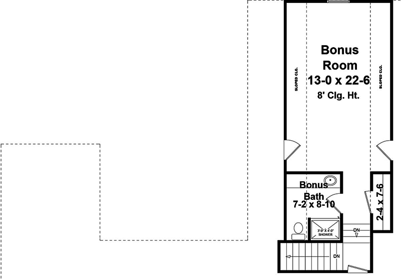 Floor Plan Bonus Room of Farmhouse Plan #141-1306
