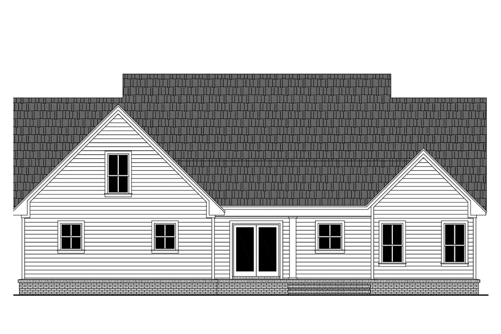 Home Plan Rear Elevation of this 3-Bedroom,2107 Sq Ft Plan -141-1306