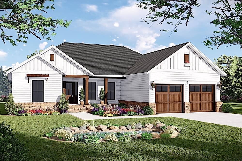 Ranch Home Plan 3 Bedrms 2 Baths, 4 Bedroom House Plans 1600 Square Feet