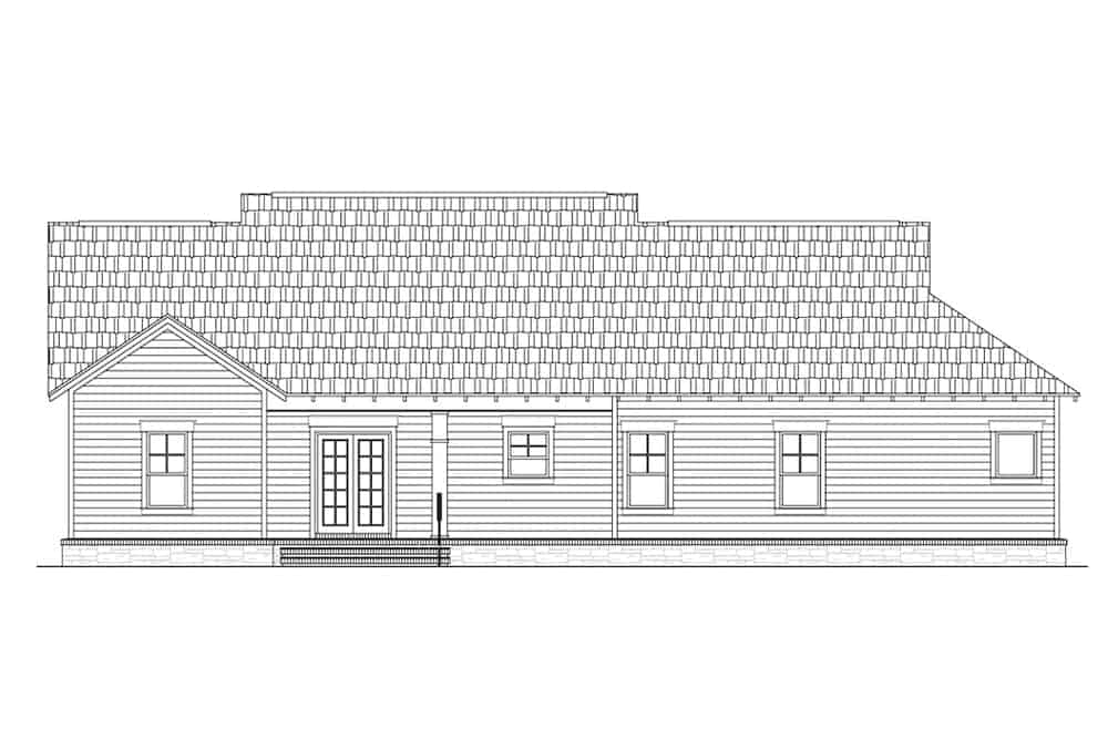 Home Plan Rear Elevation of this 3-Bedroom,1800 Sq Ft Plan -141-1318