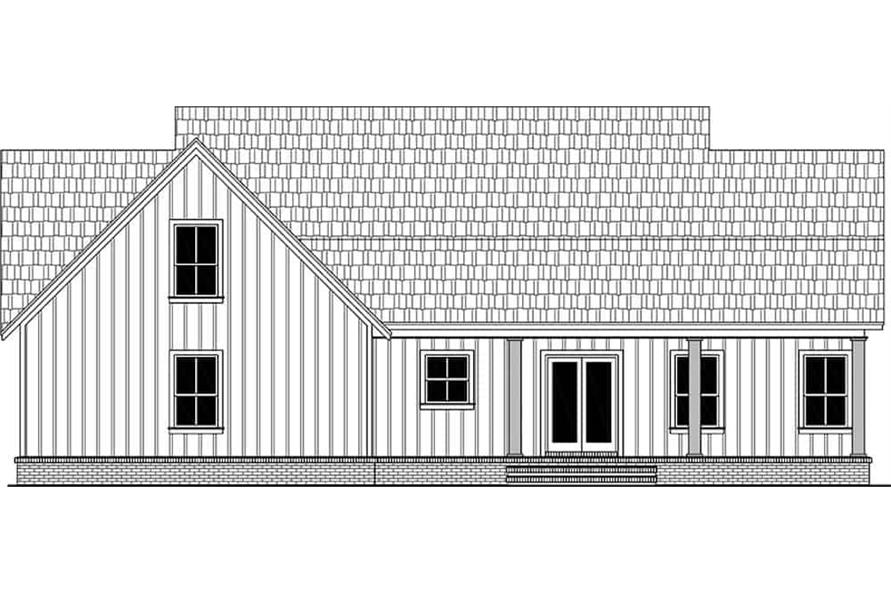 Home Plan Rear Elevation of this 3-Bedroom,1817 Sq Ft Plan -141-1320