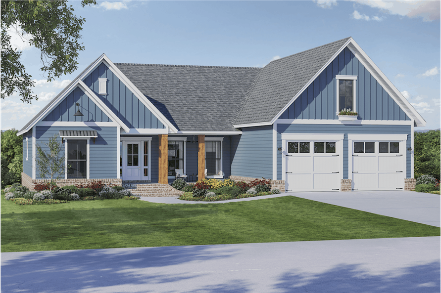 141-1322: Home Plan Rendering-Front View