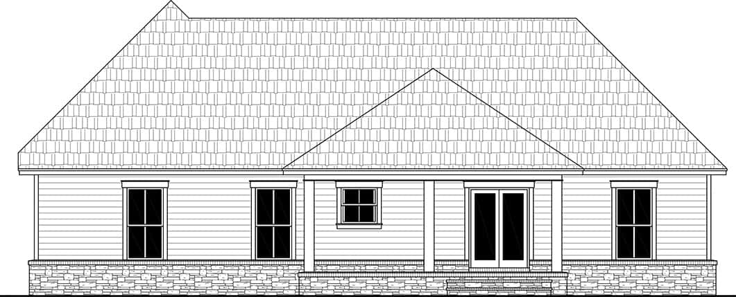 Home Plan Rear Elevation of this 3-Bedroom,2066 Sq Ft Plan -141-1322