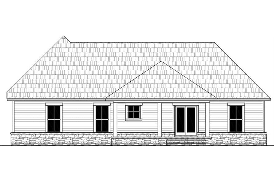 Home Plan Rear Elevation of this 3-Bedroom,2066 Sq Ft Plan -141-1322