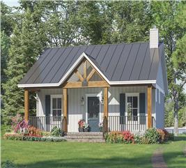 Affordable Small Home - 1 Bed, 1.5 Bath - 872 Sq Ft - Plan #141-1324