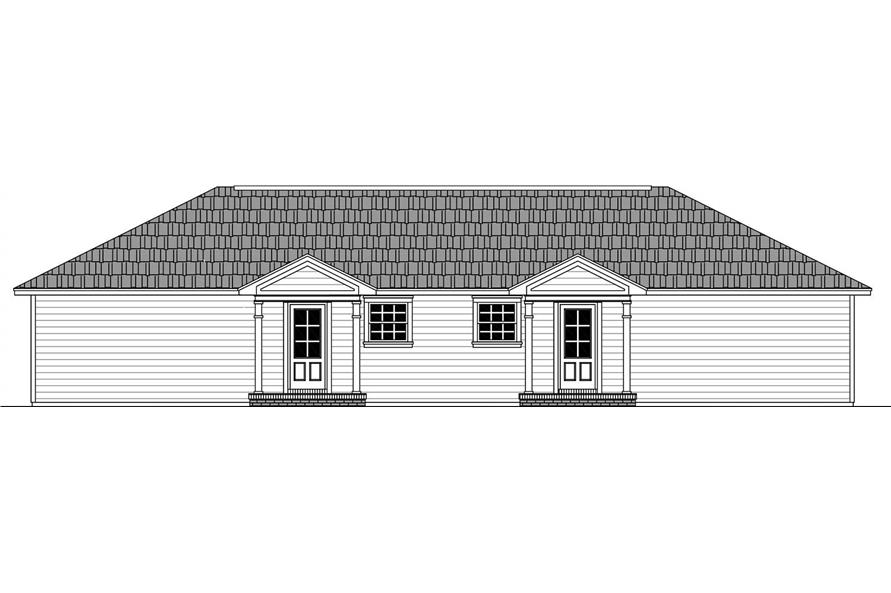 Home Plan Rear Elevation of this 2-Bedroom,1796 Sq Ft Plan -141-1327