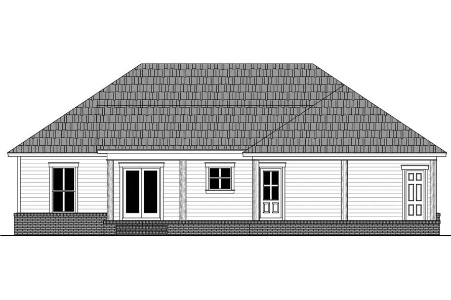 Home Plan Rear Elevation of this 3-Bedroom,1531 Sq Ft Plan -141-1332