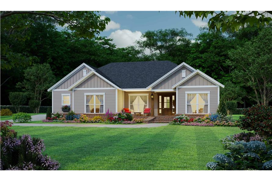 3-Bedroom, 1531 Sq Ft Country Home Plan - 141-1332 - Main Exterior