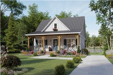 2-Bedroom, 976 Sq Ft Small Ranch Home Plan - 141-1333 - Main Exterior