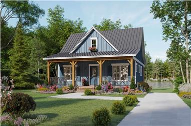 2-Bedroom, 1020 Sq Ft Country Home Plan - 141-1335 - Main Exterior