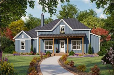 3-Bedroom, 1906 Sq Ft Country House Plan - 141-1336 - Front Exterior