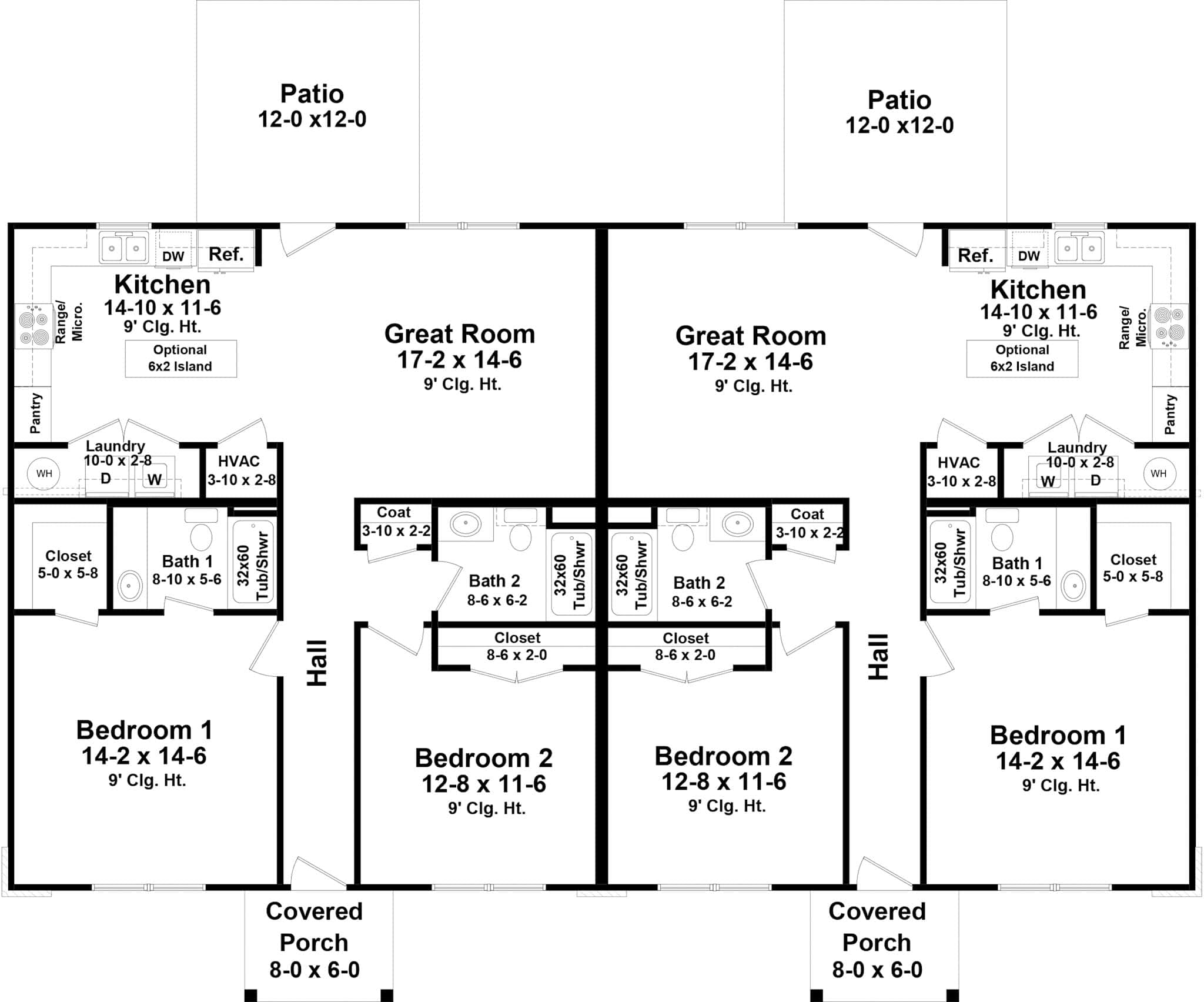 Main Level of Duplex/Multi-Unit Plan #141-1340