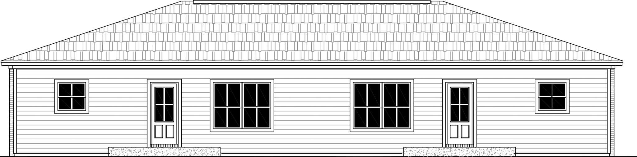 Home Plan Rear Elevation of this 4-Bedroom,2432 Sq Ft Plan -141-1340
