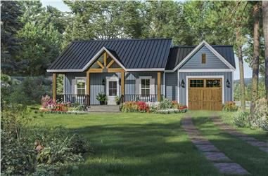 1-Bedroom, 964 Sq Ft Country Home Plan - 141-1341 - Main Exterior