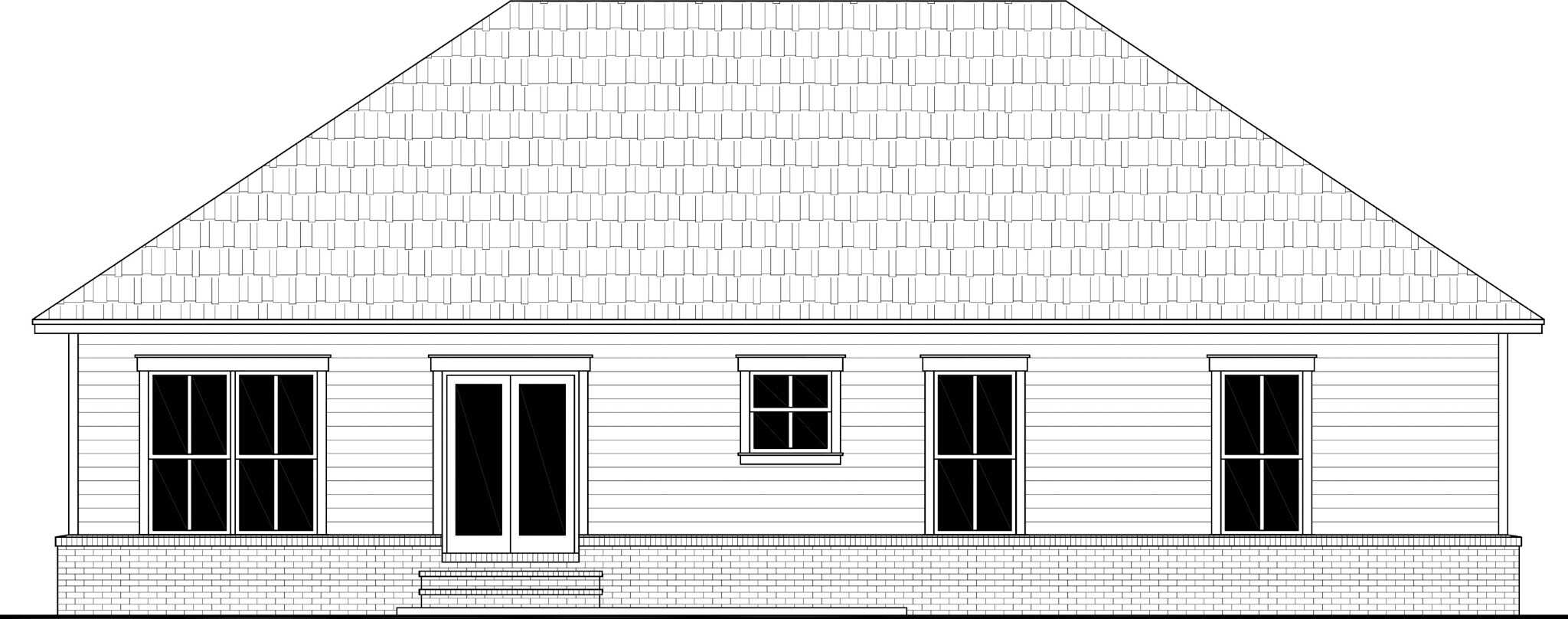 Home Plan Rear Elevation of this 3-Bedroom,1416 Sq Ft Plan -141-1346