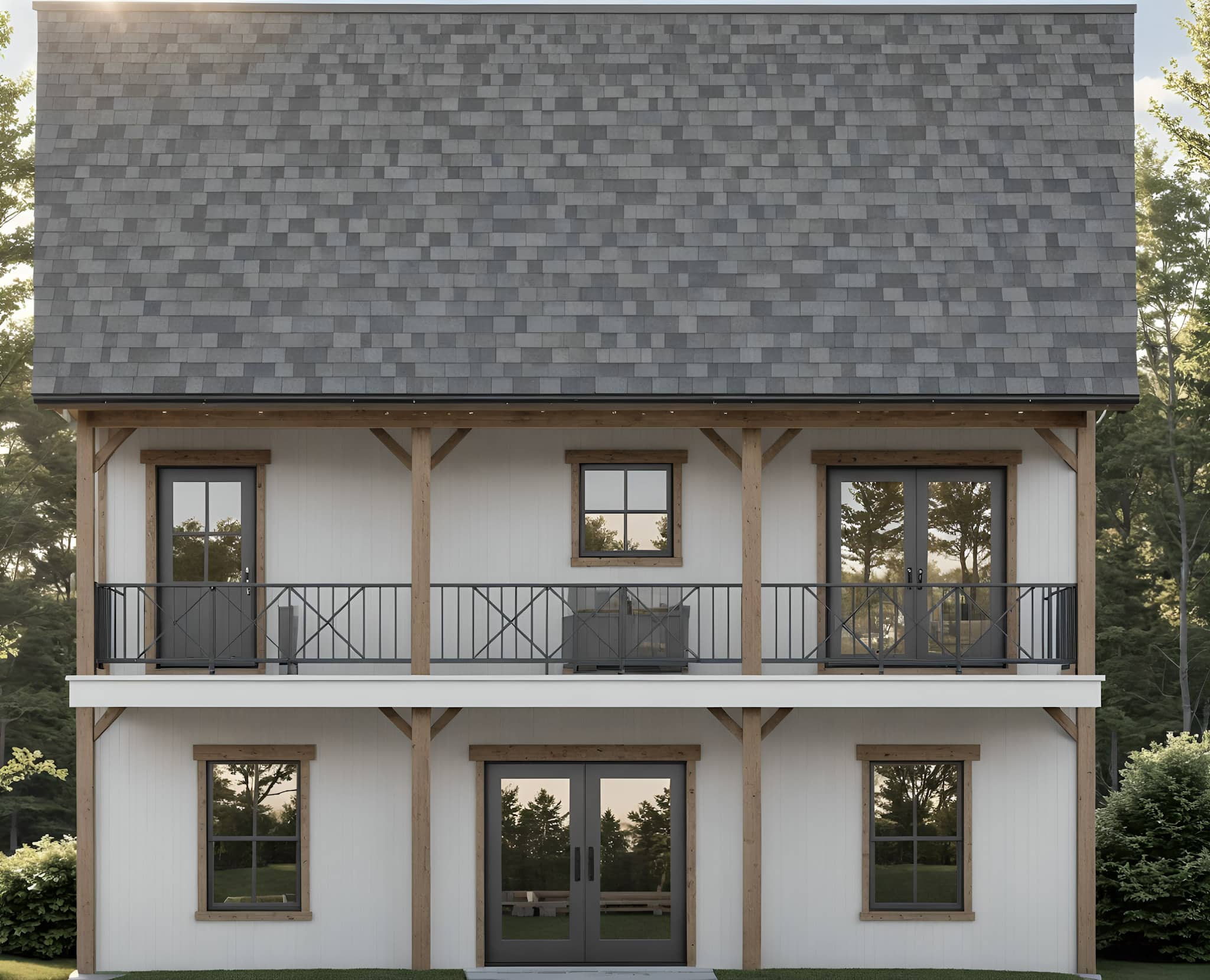 Rear View of this 2-Bedroom,976 Sq Ft Plan -141-1355