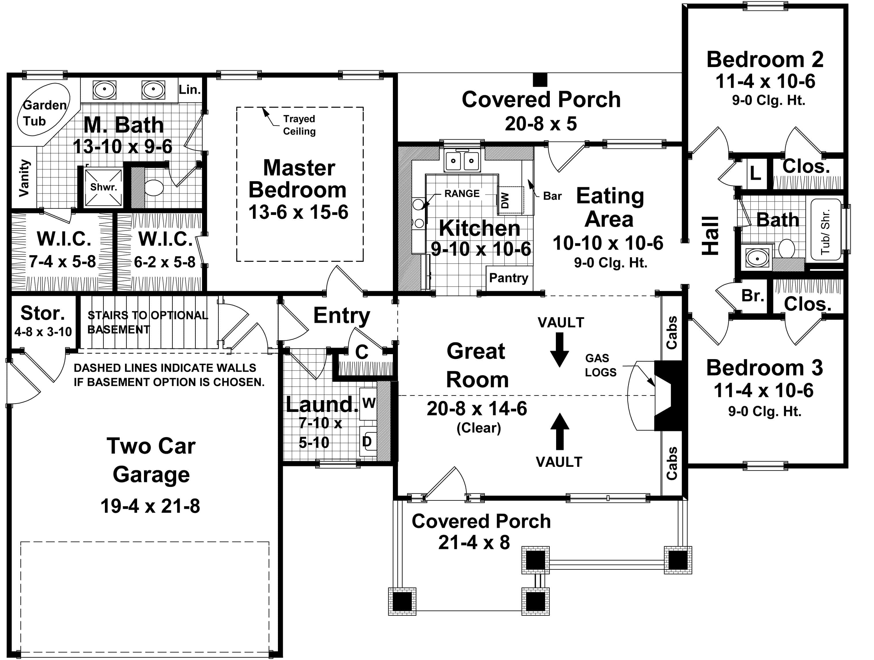 Main Level of Craftsman Plan #141-1358