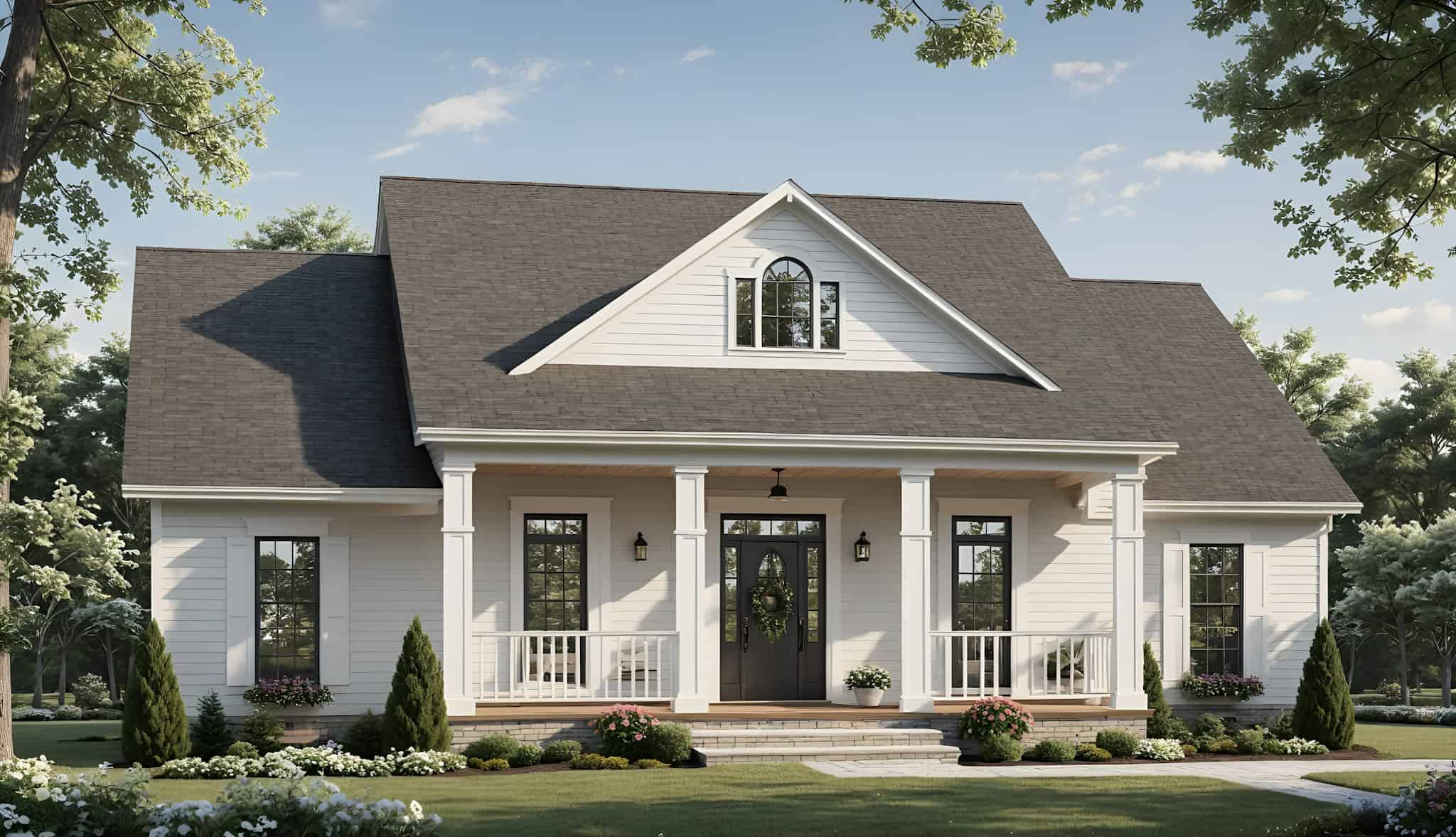 Front elevation of Country home (ThePlanCollection: House Plan #141-1360)