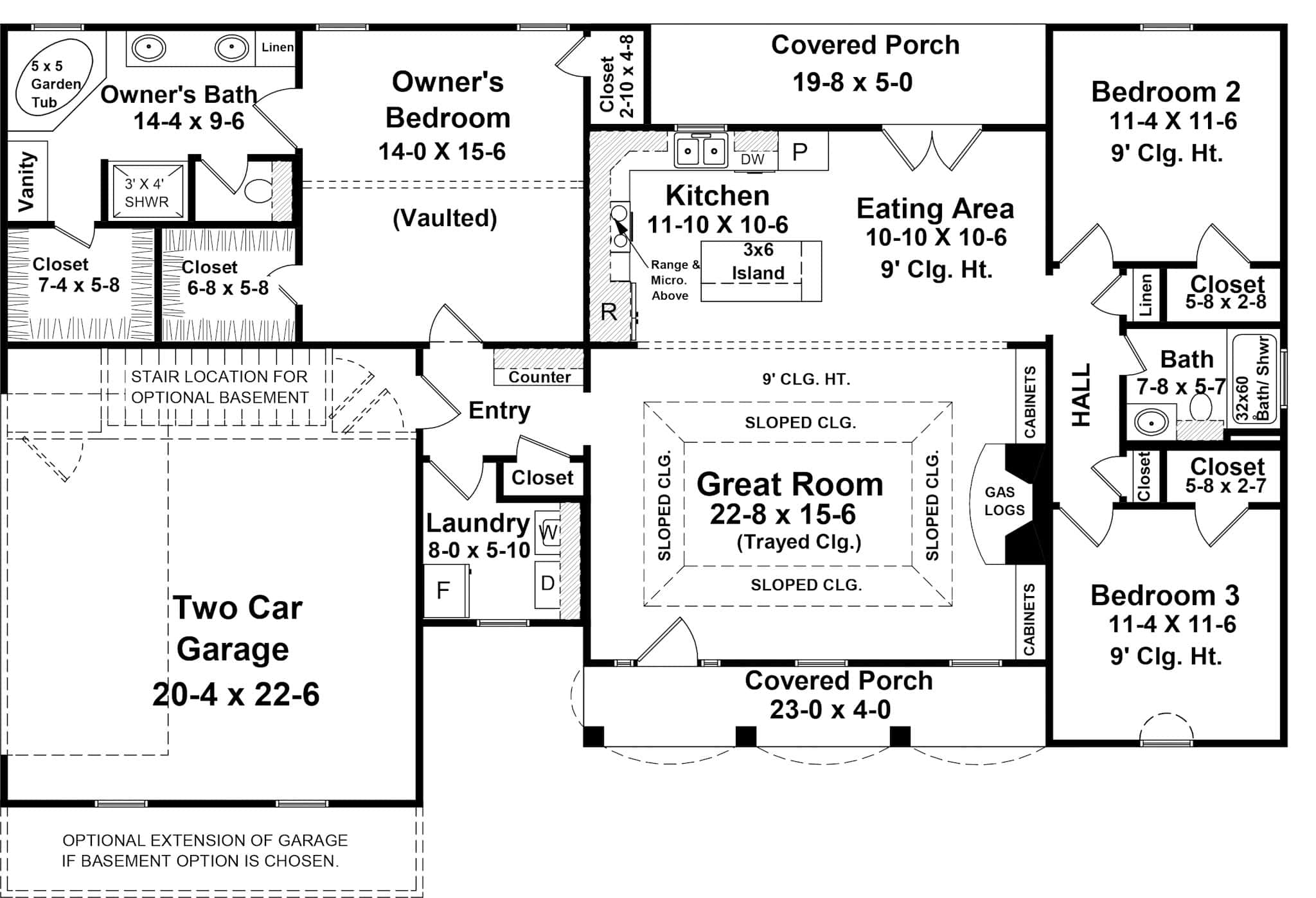 Main Level of Ranch Plan #141-1361