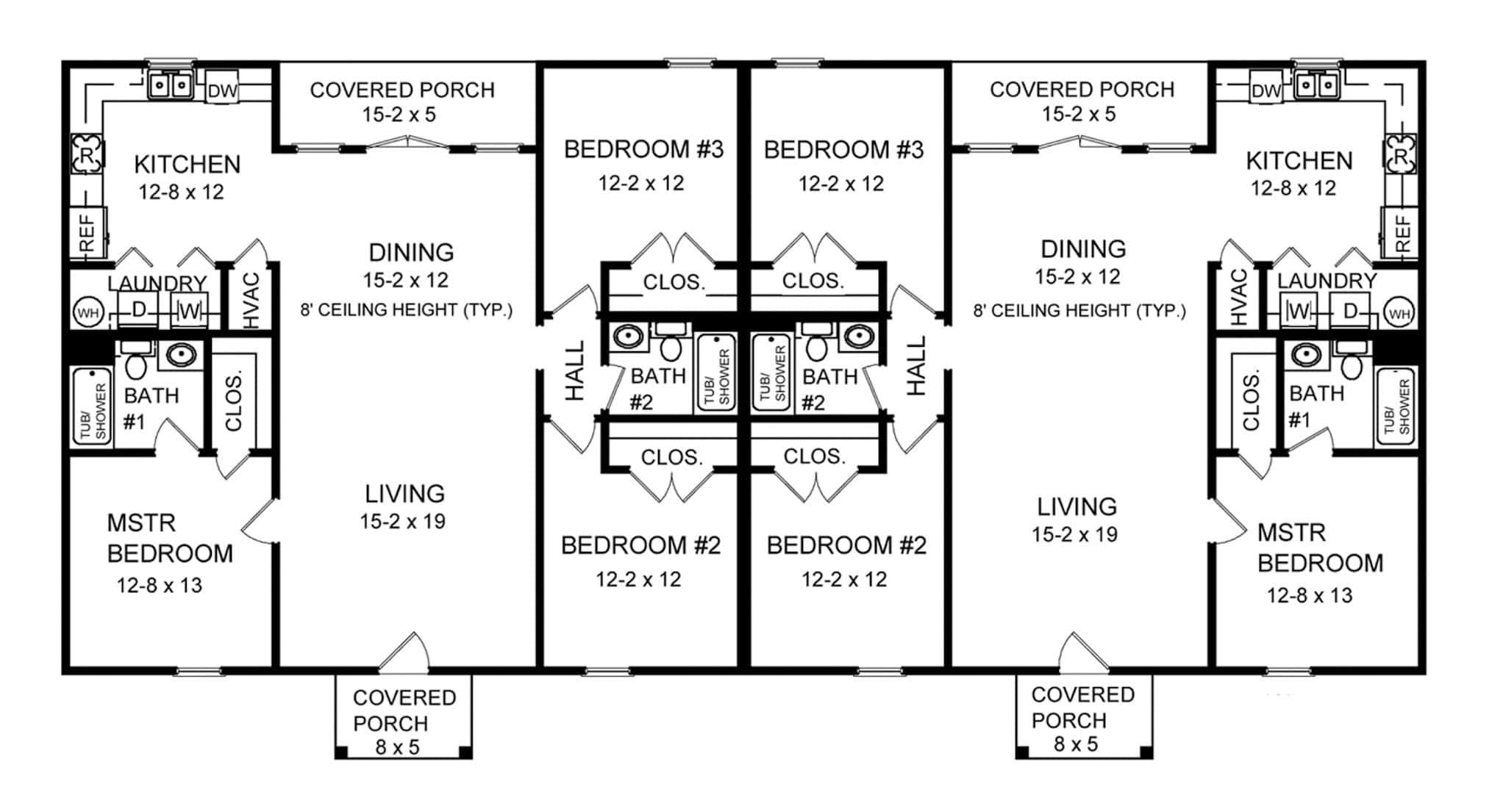 Main Level of Duplex/Multi-Unit Plan #141-1372
