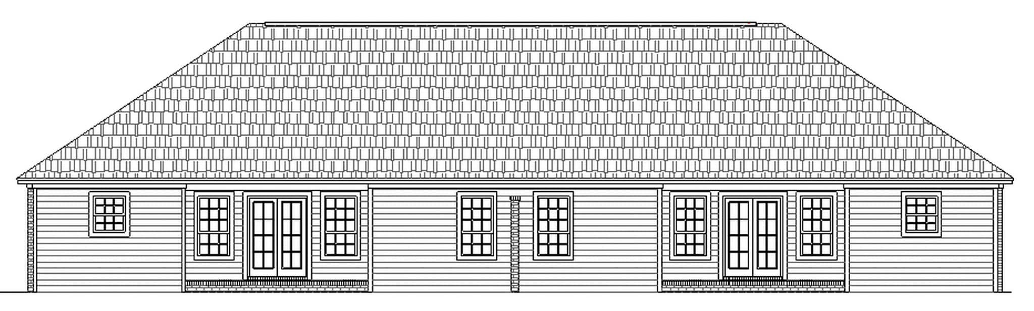 Home Plan Rear Elevation of this 3-Bedroom,2728 Sq Ft Plan -141-1372