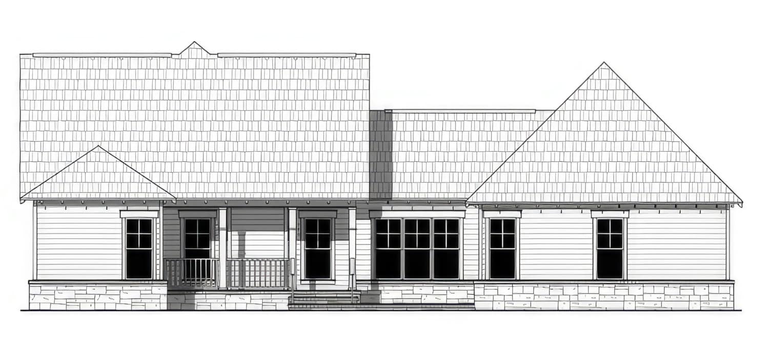 Home Plan Rear Elevation of this 3-Bedroom,1940 Sq Ft Plan -141-1375