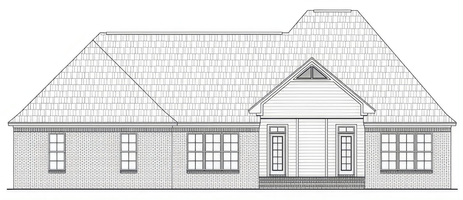 Home Plan Rear Elevation of this 3-Bedroom,2389 Sq Ft Plan -141-1378
