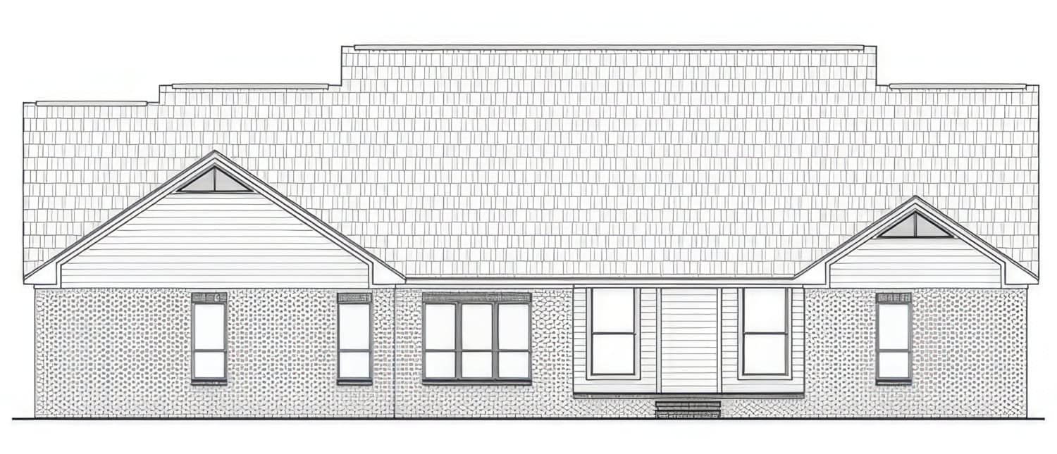 Home Plan Rear Elevation of this 4-Bedroom,2750 Sq Ft Plan -141-1380