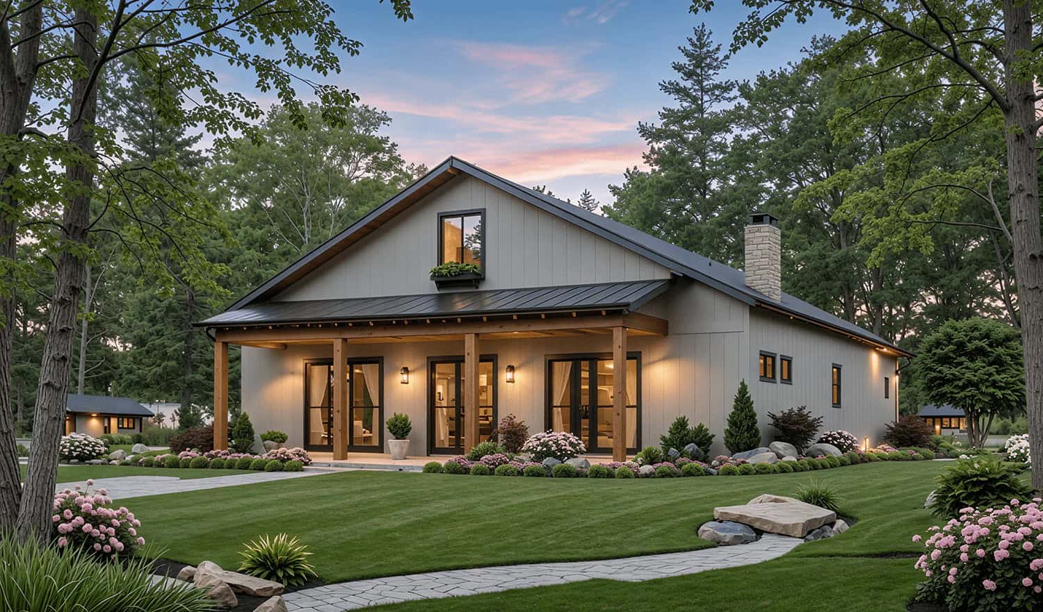 Front elevation of Craftsman home (ThePlanCollection: House Plan #141-1382)