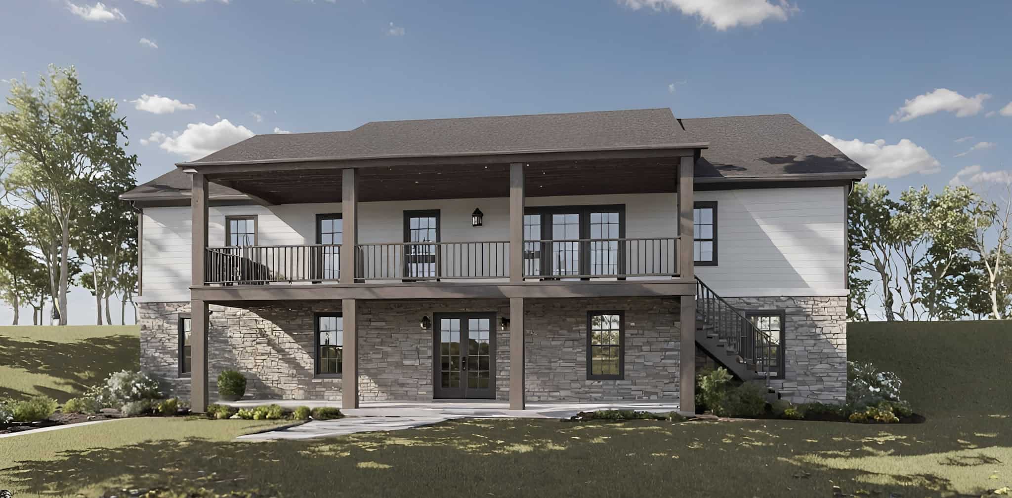 Rear View of this 3-Bedroom,1870 Sq Ft Plan -141-1383