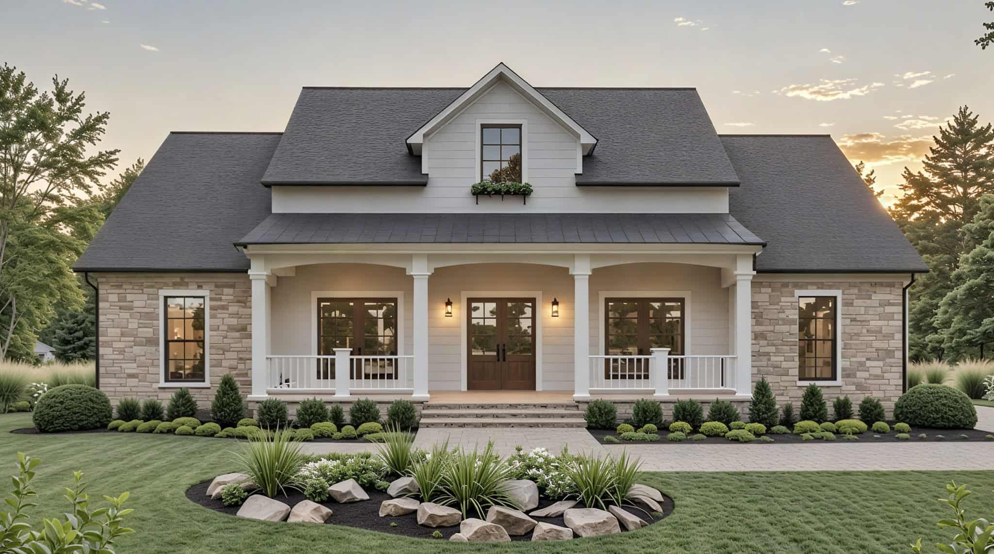 Front elevation of Country home (ThePlanCollection: House Plan #141-1385)