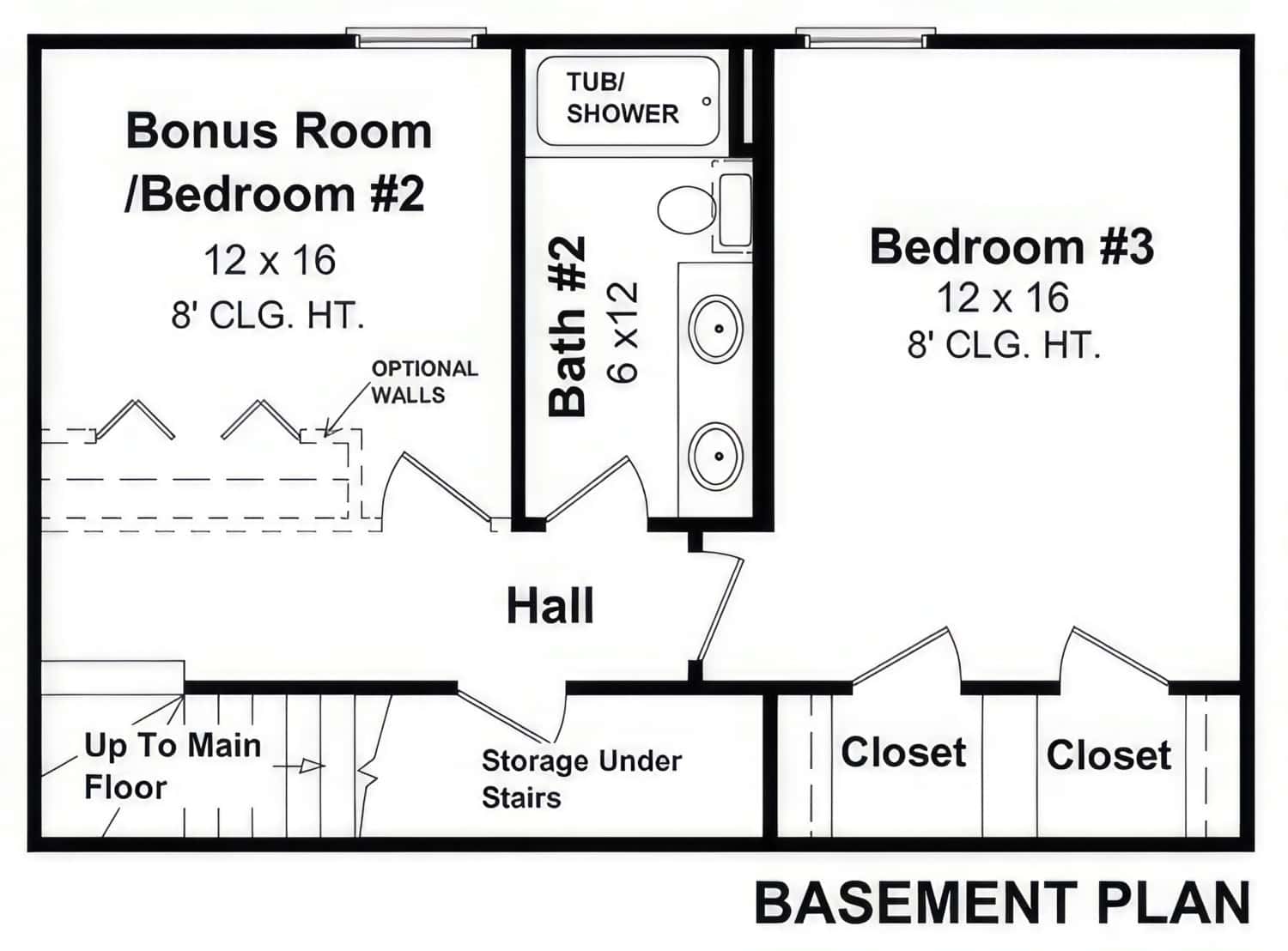Basement of Farmhouse Plan #141-1386