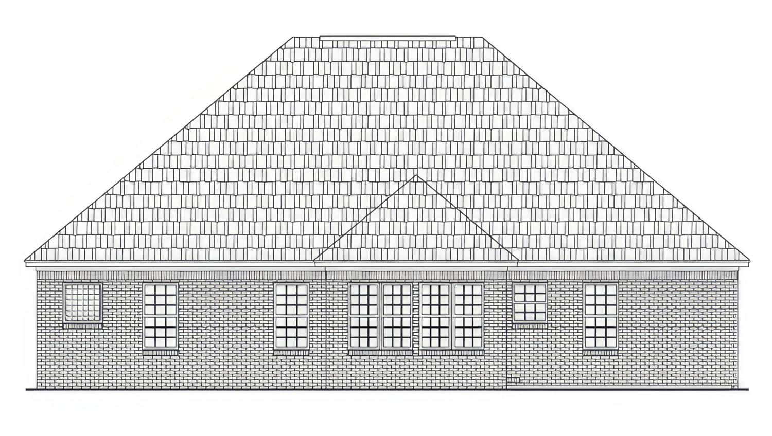 Home Plan Rear Elevation of this 3-Bedroom,1504 Sq Ft Plan -141-1388