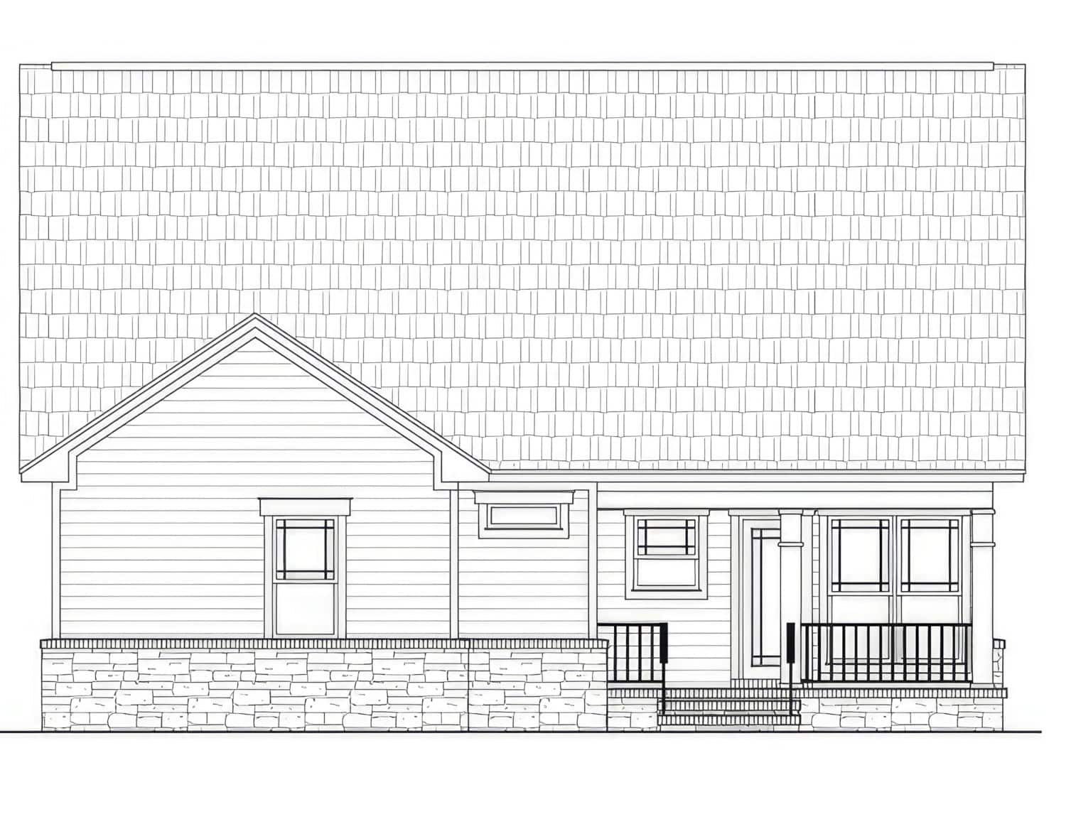 Home Plan Rear Elevation of this 3-Bedroom,1800 Sq Ft Plan -141-1394
